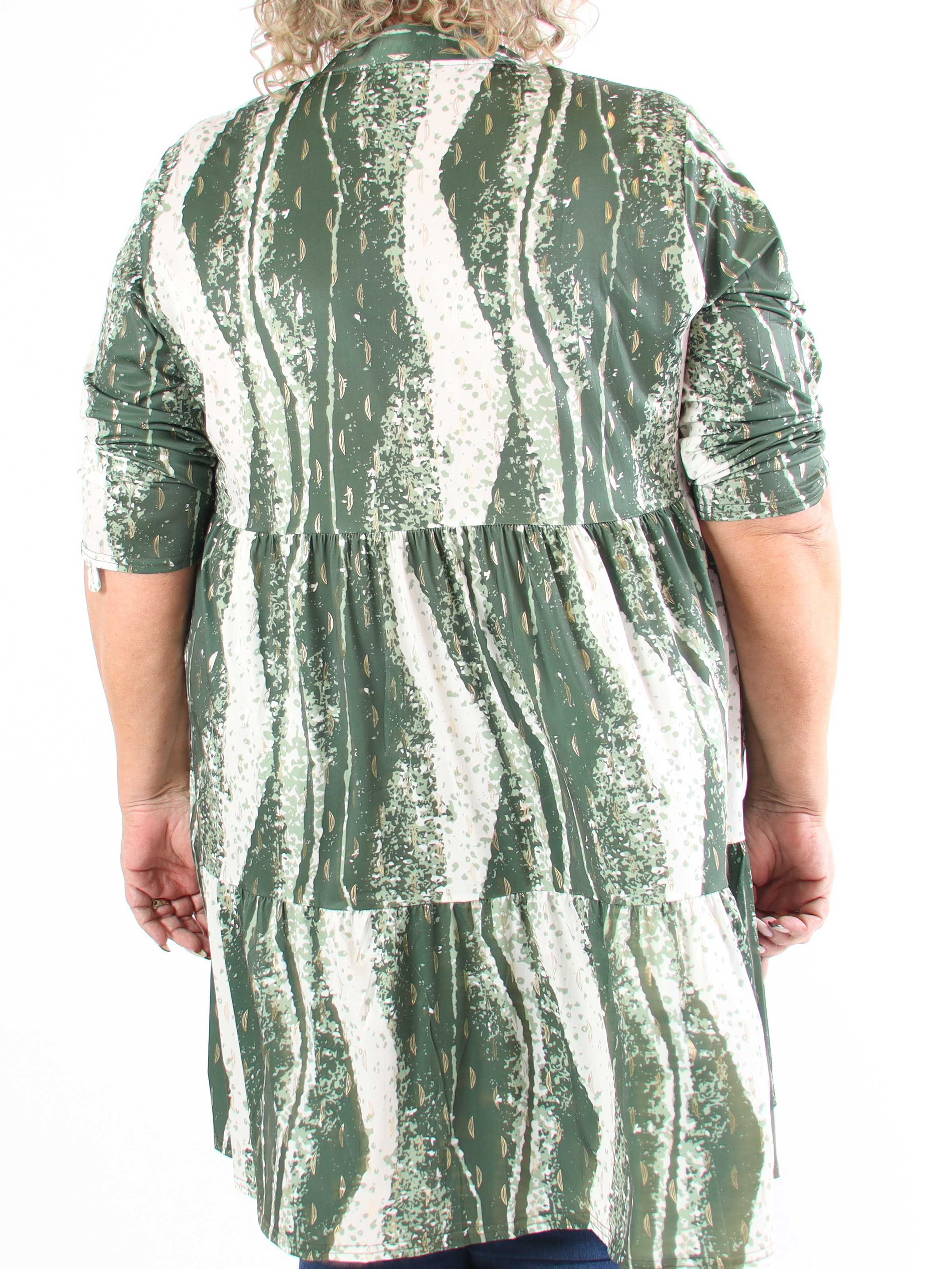 Milano Wave Midi - Plus size klänning med mönster och lager på lager look